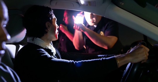 driver getting pulled over by the police